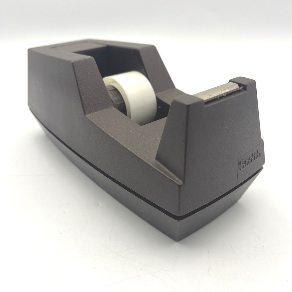 Scotch Tape Dispenser Brown C-40 Deluxe Weighted Office VTG Vintage